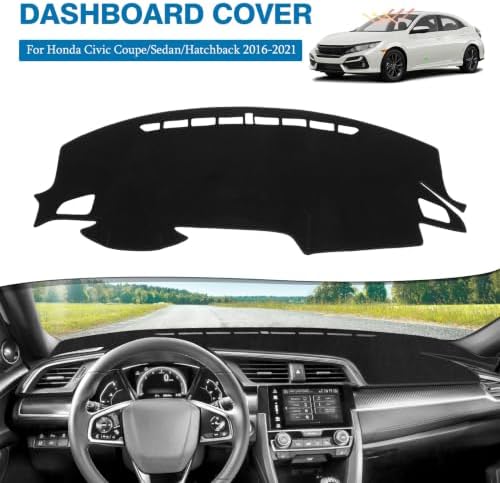 FIILINES Dash Cover for 2016-2021 Honda Civic, Dashboard Mat Exact Fit for - Image 2