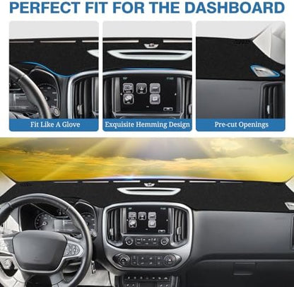 FIILINES Dash Cover for 2015-2022 Chevy Chevrolet Colorado, Dashboard Mat Exact - Image 4