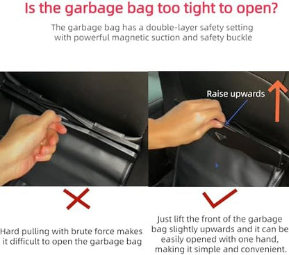 Car Leather Trash Bag Smart LED Waterproof Organizer Storage Garbage Can - Image 5