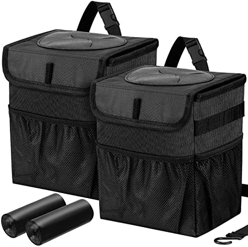 Car Trash Can Pack of 2 Foldable Garbage Bin Leakproof 2.3 Gallons Car Trash by GPUSFAK