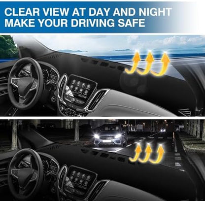 KUST Black Dash Cover for 2018-2023 2024 Chevrolet Equinox Non-Slip Dashboard - Image 6