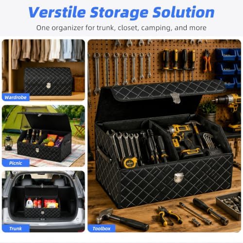 Car Trunk Organizer with Sturdy Faux Leather Lid - Image 5