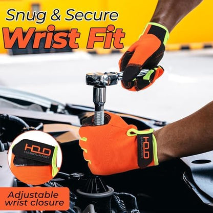 HANDLANDY Work Gloves for Men & Women, Utility Mechanic Working Gloves Touch - Image 5