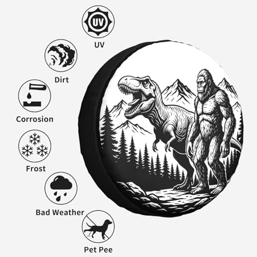 Dinosaur Forest Spare Tire Cover SUV Trailer Truck RV 15 Inch - Image 6