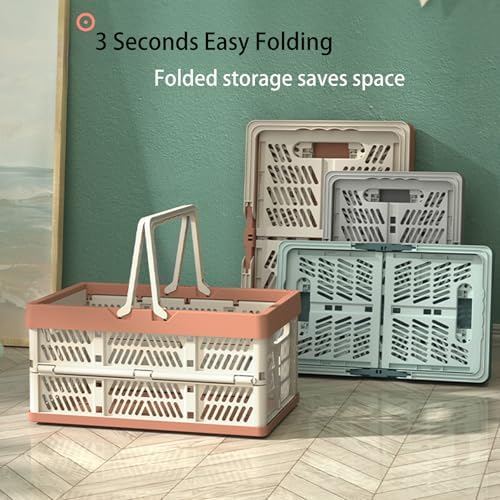 Collapsible Plastic Storage Crate - 20L Folding Organizer Basket Portable - Image 3