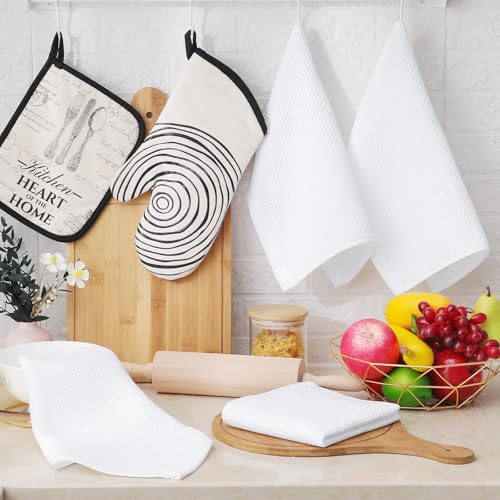 Homaxy 100% Cotton Waffle Weave Kitchen Dish Cloths 6-Pack - Image 6