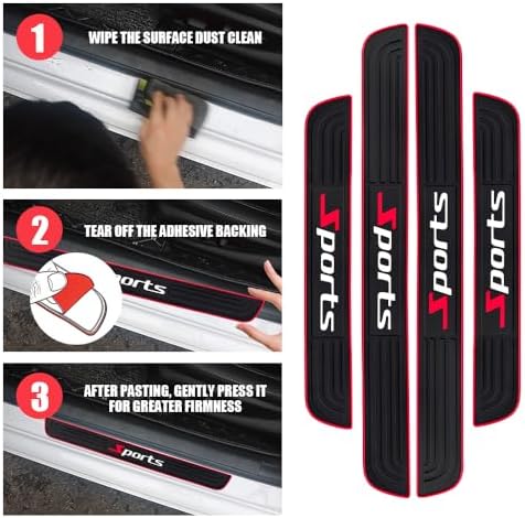 4PCS Car Door Sill Protector, Car Door Edge Guards, Anti-Scratch Rubber Auto - Image 4