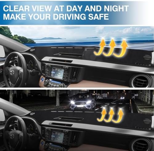 KUST Black Dash Cover Mat for Toyota RAV4 2013-2018 Left Hand Driving Non-Slip - Image 6