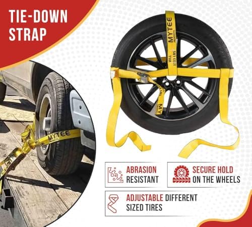 Mytee Products 2" x 120" Yellow Side Mount Wheel Tie Down Strap - Image 5