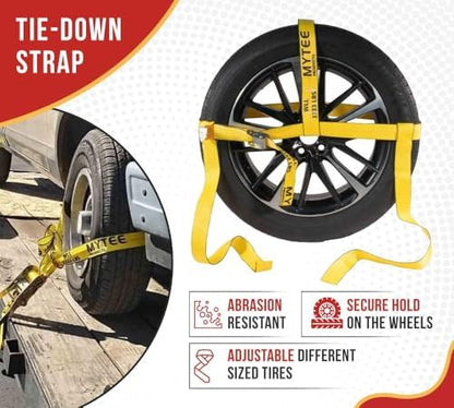 Mytee Products 2" x 120" Yellow Side Mount Wheel Tie Down Strap - Image 5