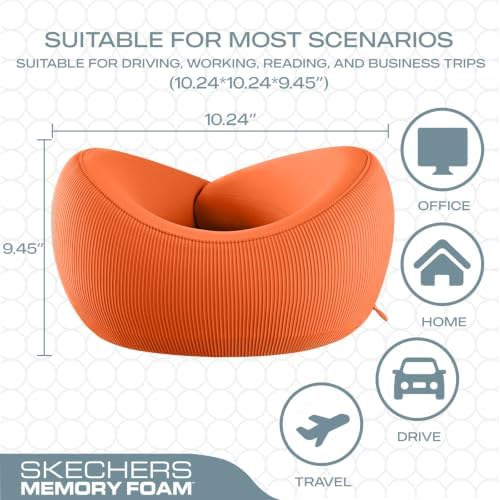 Skechers Memory Foam Neck Pillow, Comfortable & Breathable Travel Pillow - Image 5