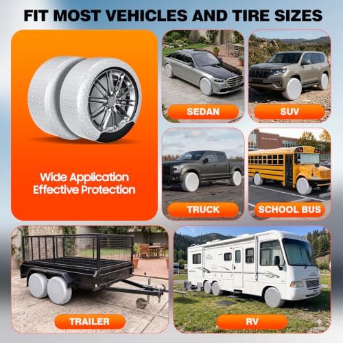 MOONET Oxford Fabric Tire Covers Sliver 4-Pack, - Image 3