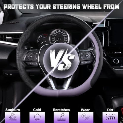 SEG Direct D Shaped Steering Wheel Cover 14.5-15 inch - Image 4
