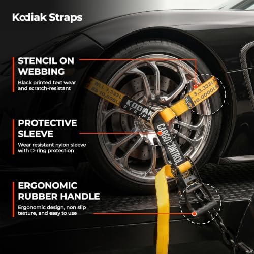 4 Pack Ratchet Car Tie Down Strap - Image 3