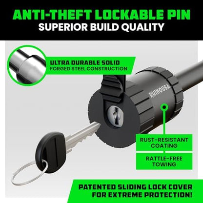 Rhino USA 2.5” Trailer Hitch Pin – Patented 5/8" Locking Receiver Pin - Image 2