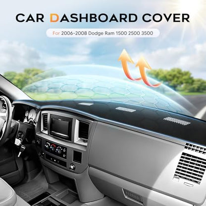 CARTIST Dash Cover for 2006-2008 Dodge Ram 1500 2500 3500, 2009 Ram 2500 3500 - Image 2