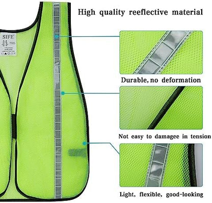 SIFE 10 Pack High Visibility Reflective Safety Vest, Made from Breathable and - Image 3