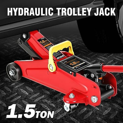 DNA Motoring 1.5 Ton Car Floor Jack Low Profile Hydraulic Trolley Service/Floor - Image 2