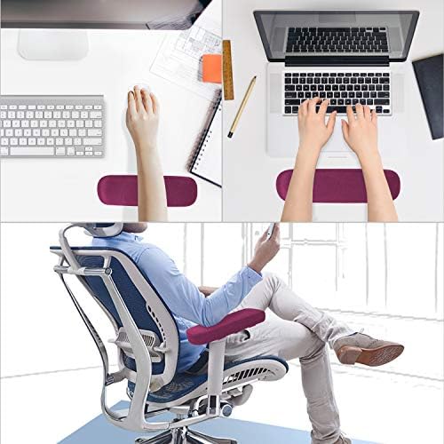 MOSISO Chair Armrest Pads, Home/Office Chair Arm Rest Covers, Wine Red - Image 4