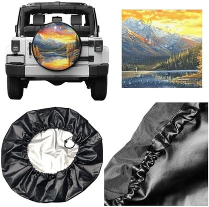 Mountains Starry Sunset Spare Tire Cover - Image 3
