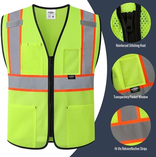JKSafety Safety Vest for men women Hi Vis Vest - Image 3