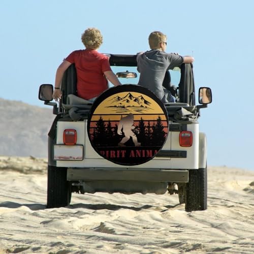 Sasquatch Bigfoot is My Spirit Animal 1 Tire Covers, Dust-Proof Weatherproof - Image 6