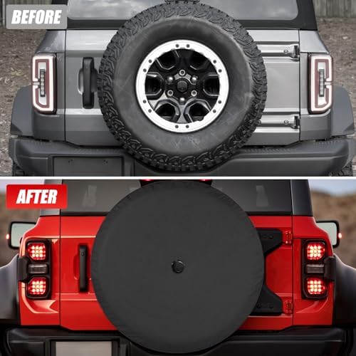 35 Inches Spare Tire Covers for 2021-2026 Ford Bronco Badlands, First Edition - Image 4