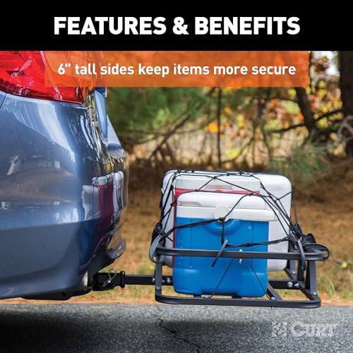 CURT 18145 Cargo Basket Hitch Trailer Hitch Cargo Carrier, 500 lbs. Capacity - Image 5