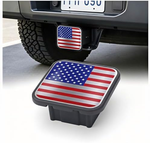 Trailer Hitch Covers American Flag Red, Heavy Duty 2 Inch Hitch Cover by Unknown