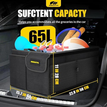 MIKKUPPA Trunk Organizer with Lid - 65L Car Organizer with Cooler - Image 2