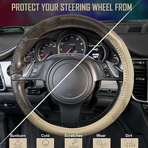 CAR PASS Line Rider Microfiber Leather Sporty Steering Wheel Cover Universal - Image 6