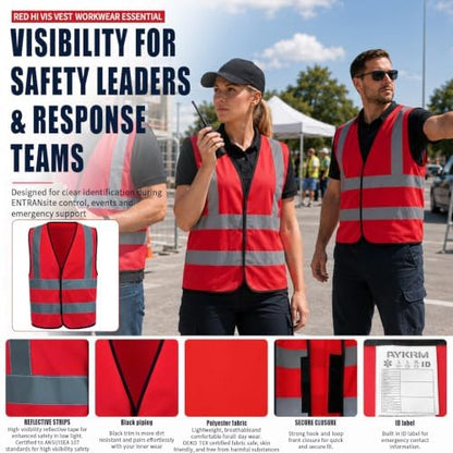 AYKRM 12 colour High visibility viz vest hi vis viz reflective work - Image 2