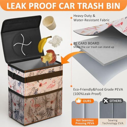 Vankor Car Trash Can with Lid Leak Proof Car Accessories - Image 3