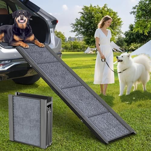 Dog Ramp for Car Truck 63" L × 17" W, Pet Ramp Lightweight Foldable by PetRuna