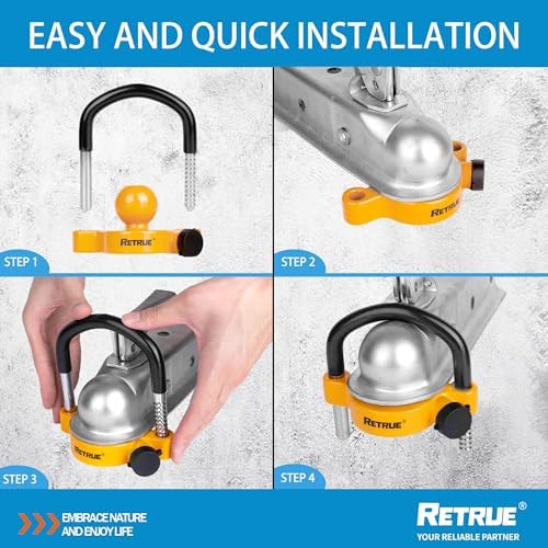 RETRUE Universal Trailer Coupler Hitch Ball Lock, - Image 6