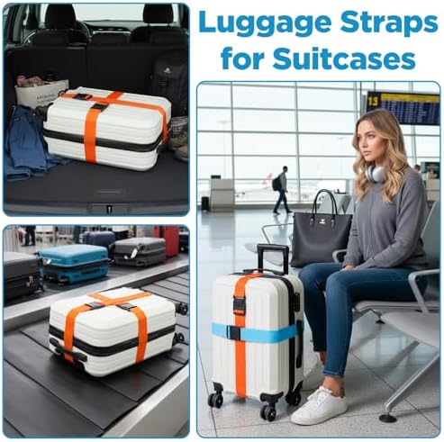 12 Pack Luggage Straps for Suitcase Belts Straps Wide Adjustable Heavy Duty - Image 4