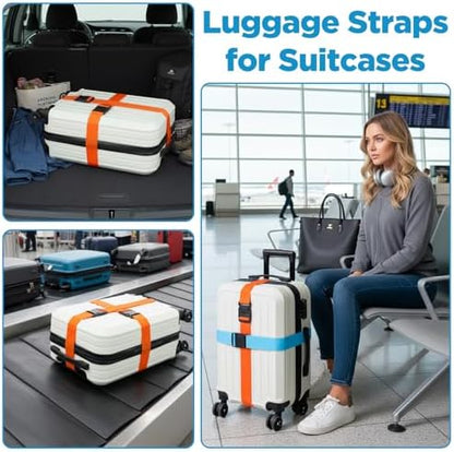 12 Pack Luggage Straps for Suitcase Belts Straps Wide Adjustable Heavy Duty - Image 4