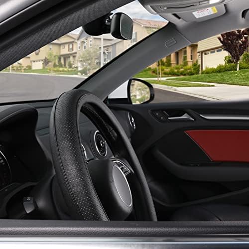 SEG Direct Black Car Steering Wheel Cover Small Size 14-14.25 inch - Image 6