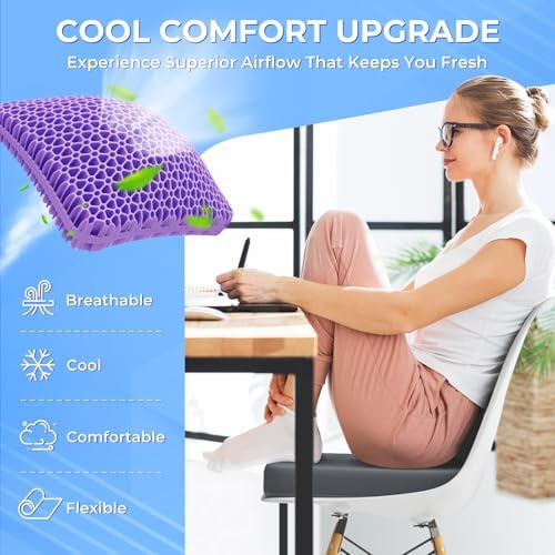 TushGuard Gel Seat Cushion for Long Sitting, Breathable Thick Patent Design - Image 6