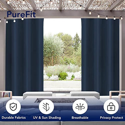 PureFit Outdoor Curtains for Patio Waterproof Weatherproof Outside Curtains - Image 3