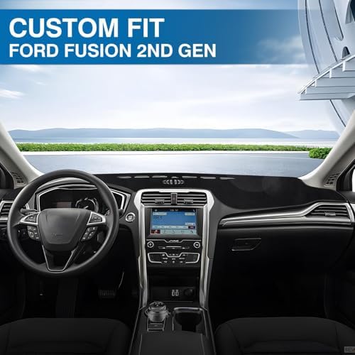 KUST Black Dash Cover for 2013-2020 Ford Fusion Non-Slip Dashboard Cover - Image 2