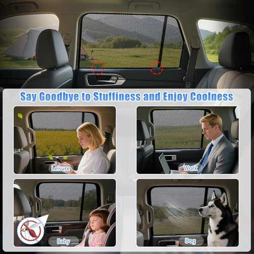 ZATOOTO Car Window Shades Honda CRV 2017-2022, Rear Side 2-Pack Mesh Set - Image 4