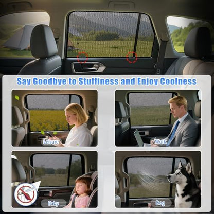 ZATOOTO Car Window Shades Honda CRV 2017-2022, Rear Side 2-Pack Mesh Set - Image 4