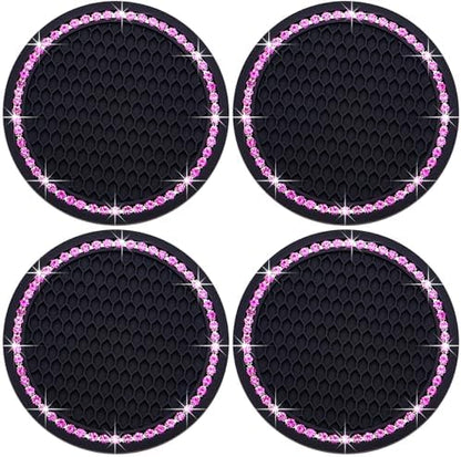 4PCS Bling Cup Holder Coaster, 2.75 Inch Auto Car Cup Holder Insert Coasters by MEAJOO