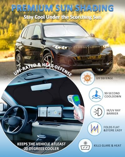 Windshields Sun Shade Fit for 2024 2025 2026 Hyundai Santa Fe/BMW X5 - Image 2