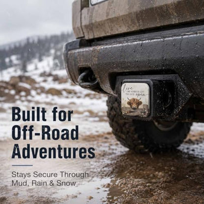 Hitch Cover Receiver Tube Hitch Plug Farm Highland Cow, Tool-Free Install Tow - Image 3