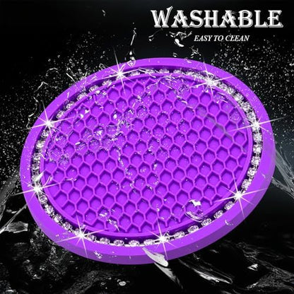 4PCS Bling Cup Holder Coaster, 2.75 Inch Auto Car Cup Holder Insert Coasters - Image 5