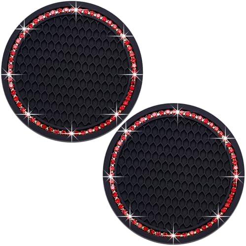 2PCS Bling Cup Holder Coaster, 2.75 Inch Auto Car Cup Holder Insert Coasters by MEAJOO