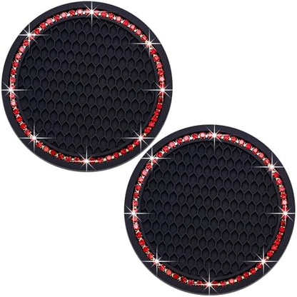 2PCS Bling Cup Holder Coaster, 2.75 Inch Auto Car Cup Holder Insert Coasters by MEAJOO
