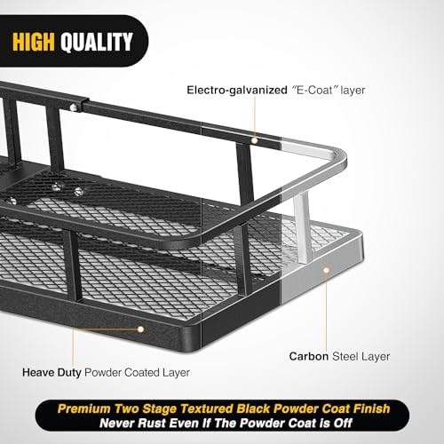 Nilight 60" x 20" x 7.87" Hitch Cargo Carrier | Fits 2-Inch Receiver 500lbs - Image 7